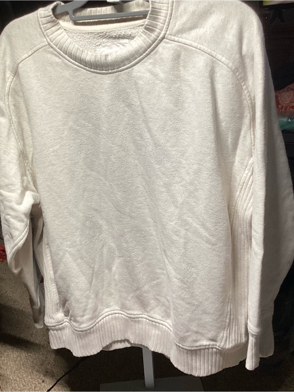 aerie Cream Crewneck Pullover Sweater